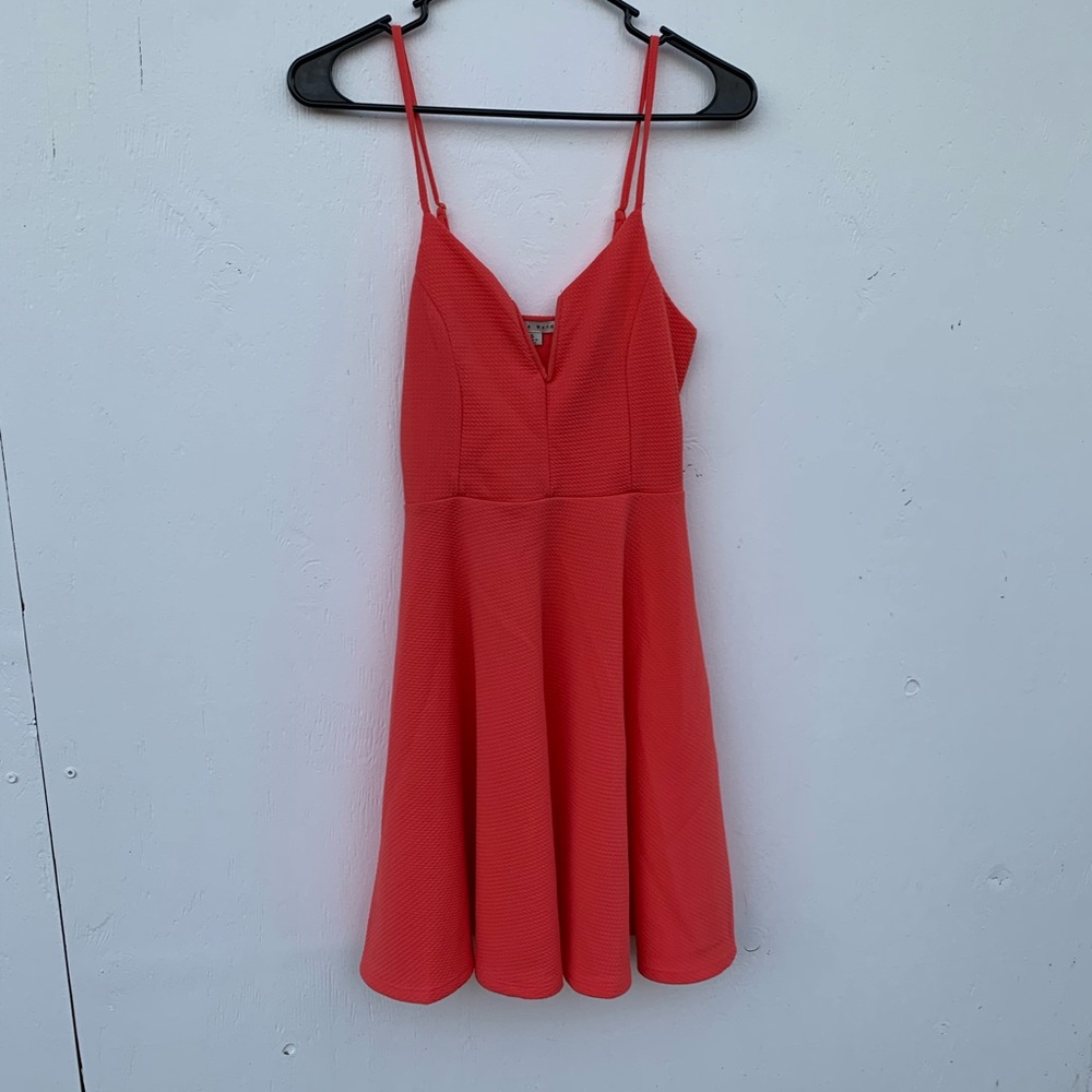 Bright pink mini dress